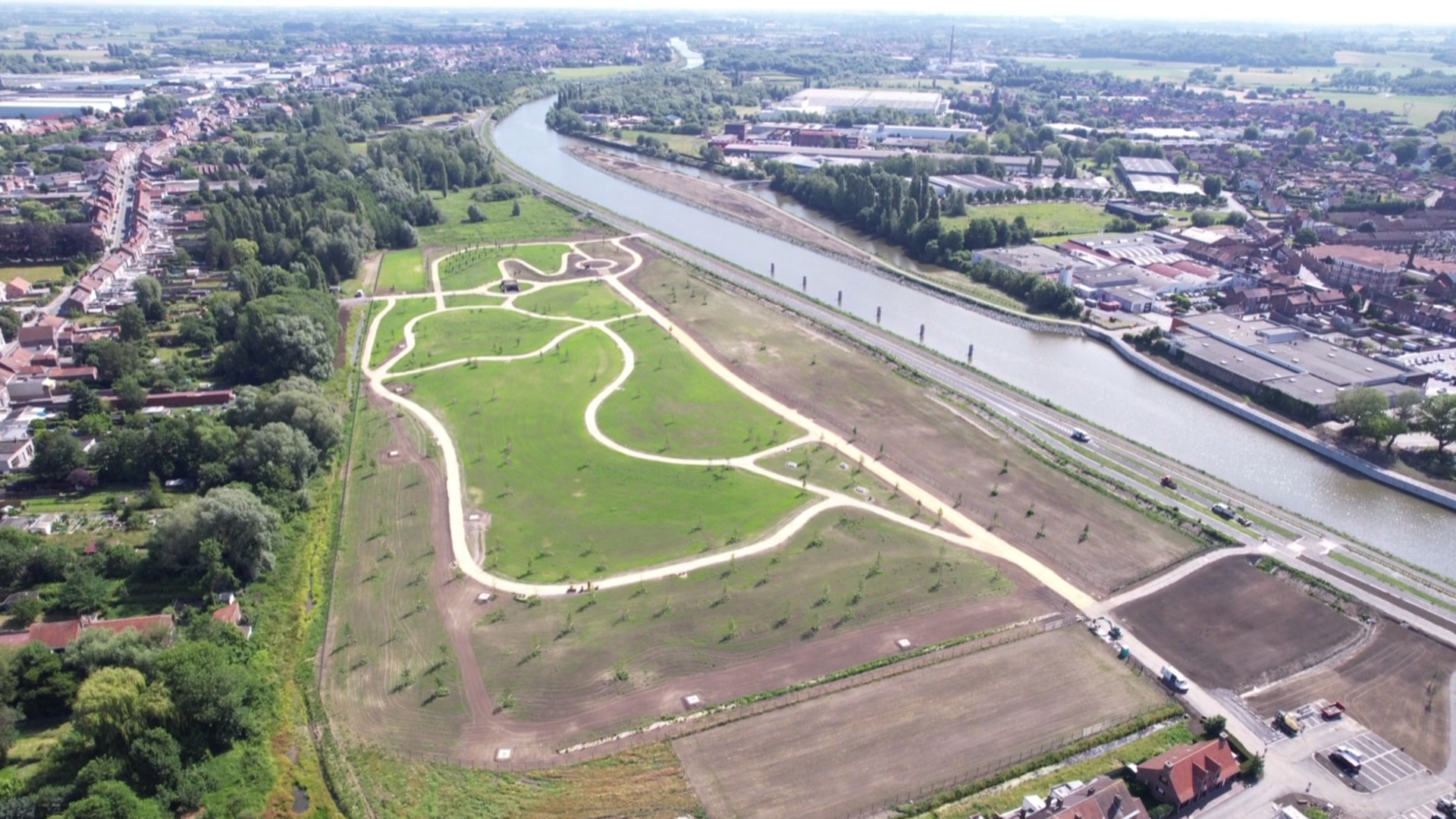 Comines fin du chantier de l élargissement de la Lys et inauguration