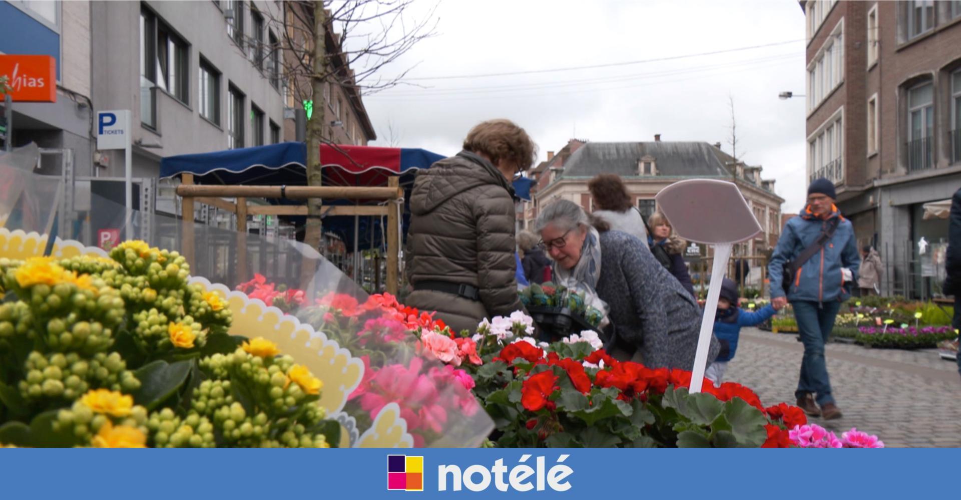 Tournai retour en demi teinte pour le marché aux fleurs à la rue Royale